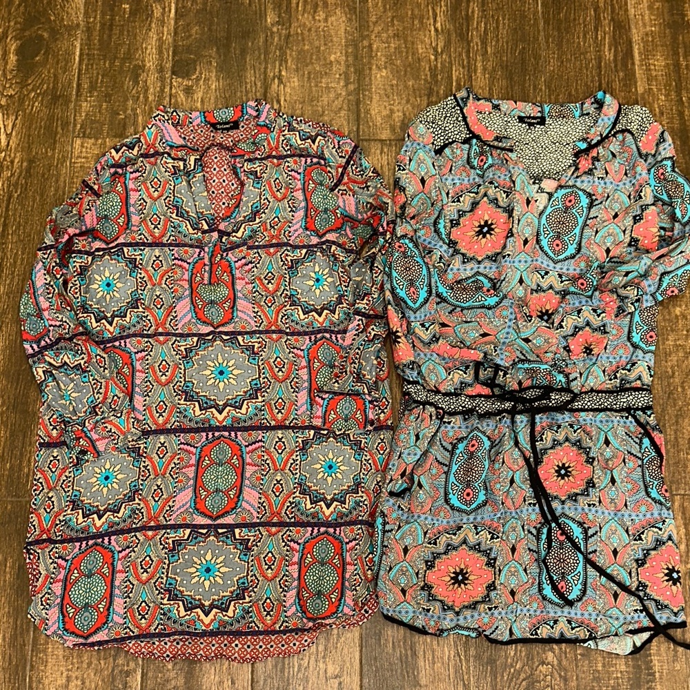 Tolani Boho Print Dress Bundle XS Colorful Paisley Tunic Dresses
